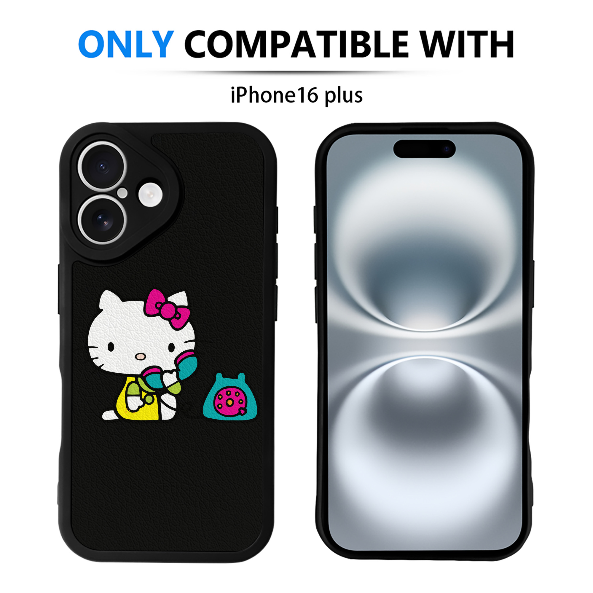 （画像用） Hello Kitty ハローキティ 【iPhone 16シリーズ対応】シリコンスマホケース（レザー調） 材質：シリコン
